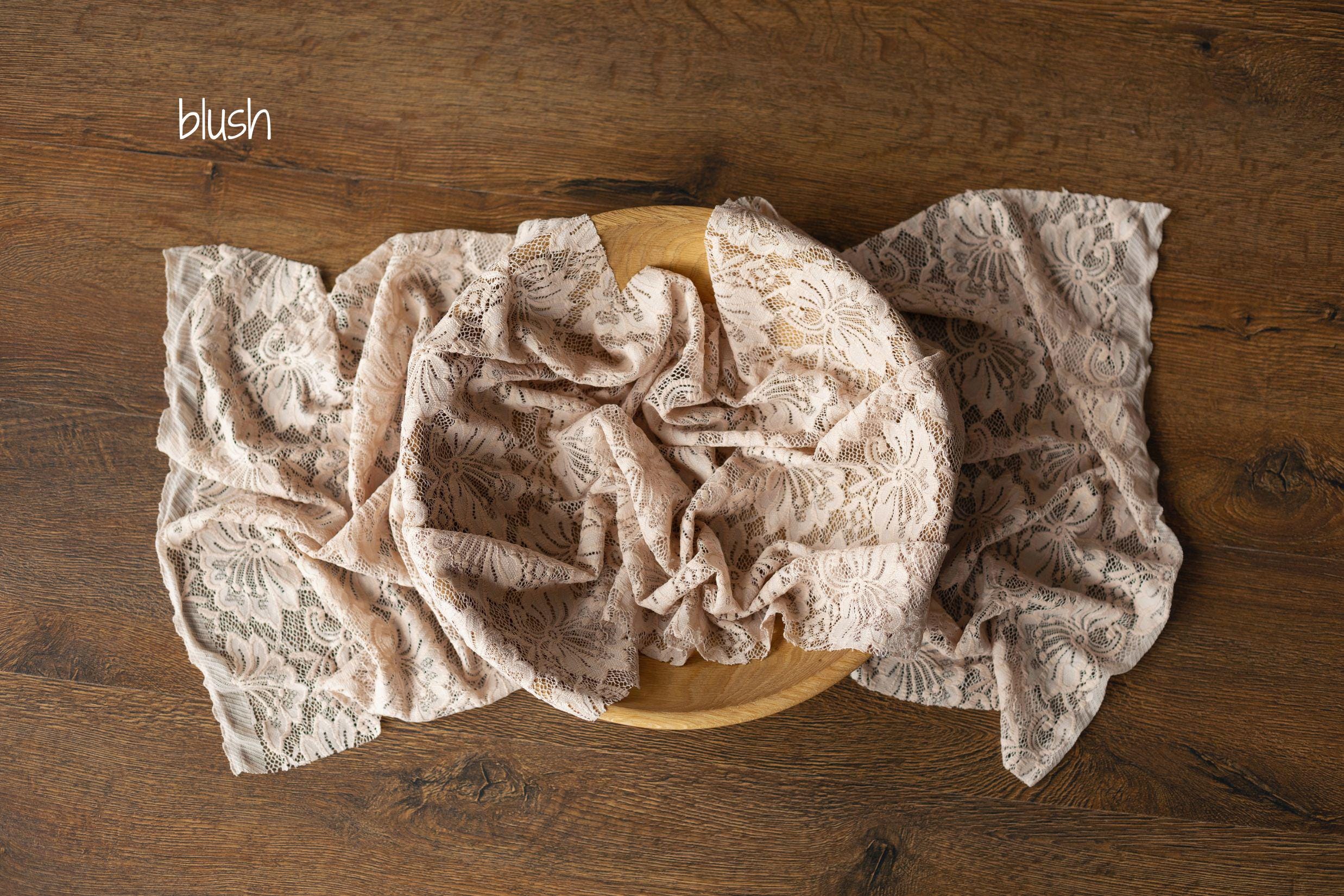Floral lace wrap and beanbag backdrop – newborn photography prop
