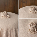 Floral lace wrap and beanbag backdrop – newborn photography prop