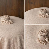 Floral lace wrap and beanbag backdrop – newborn photography prop