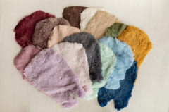 Fluffy rabbit fur baby rug – basket filler and floor layer for newborn photos
