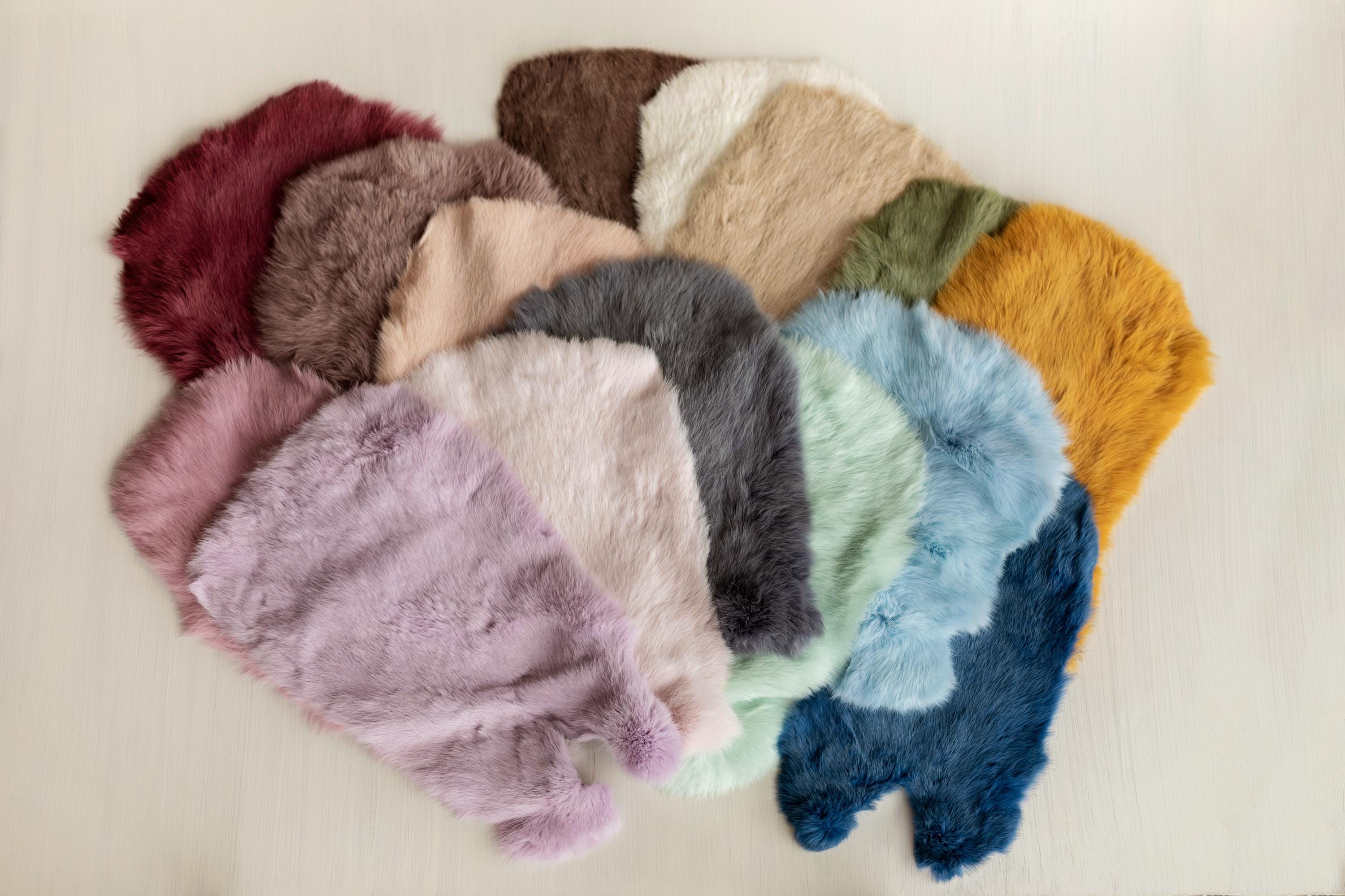 Fluffy rabbit fur baby rug – basket filler and floor layer for newborn photos