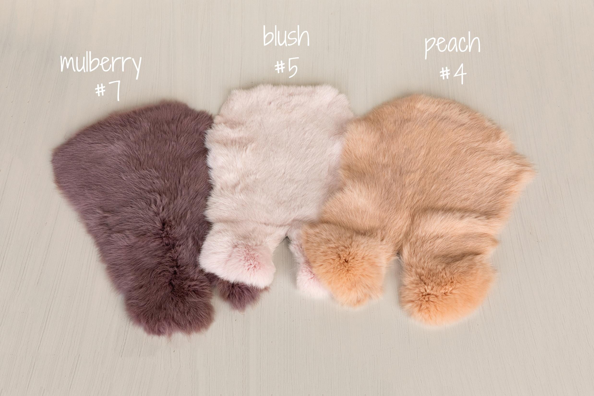 Fluffy rabbit fur baby rug – basket filler and floor layer for newborn photos