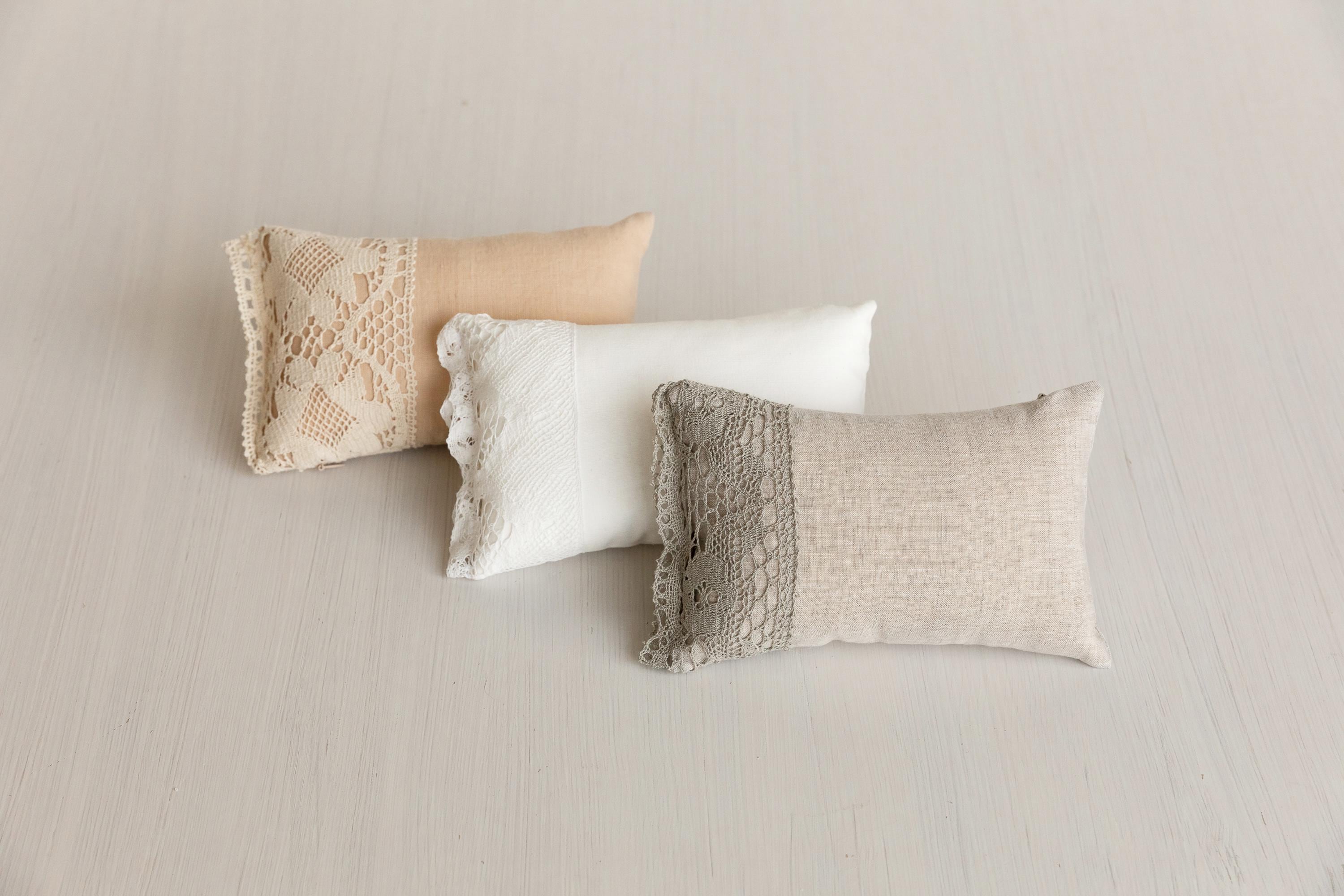 Small Linen Pillow for Newborn Photography, Newborn Photo Pillow, Newborn Photo Props, Newborn Posing Pillow Props, Newborn Linen Pillow