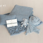 Blue Newborn Props for photography, Newborn Knit Blanket, Newborn Knitted Wrap, Newborn Posing Fabric Backdrop, Newborn Boy Photo Props Set