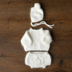 Mink Wool Oversized Baby Sweater for Newborn Photography Prop, Newborn Pullover Knitted Sweater, Newborn Knit Outfit, Newborn Photo Outfit