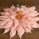 Baby Flower Felt Hat, Flower Newborn Merino Wool Felted Rug Set with Felted Hat for Girl, Newborn Photography props,Newborn Felted Props Set