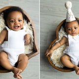 Wooden newborn heart bowl – handmade photography prop with vintage finish