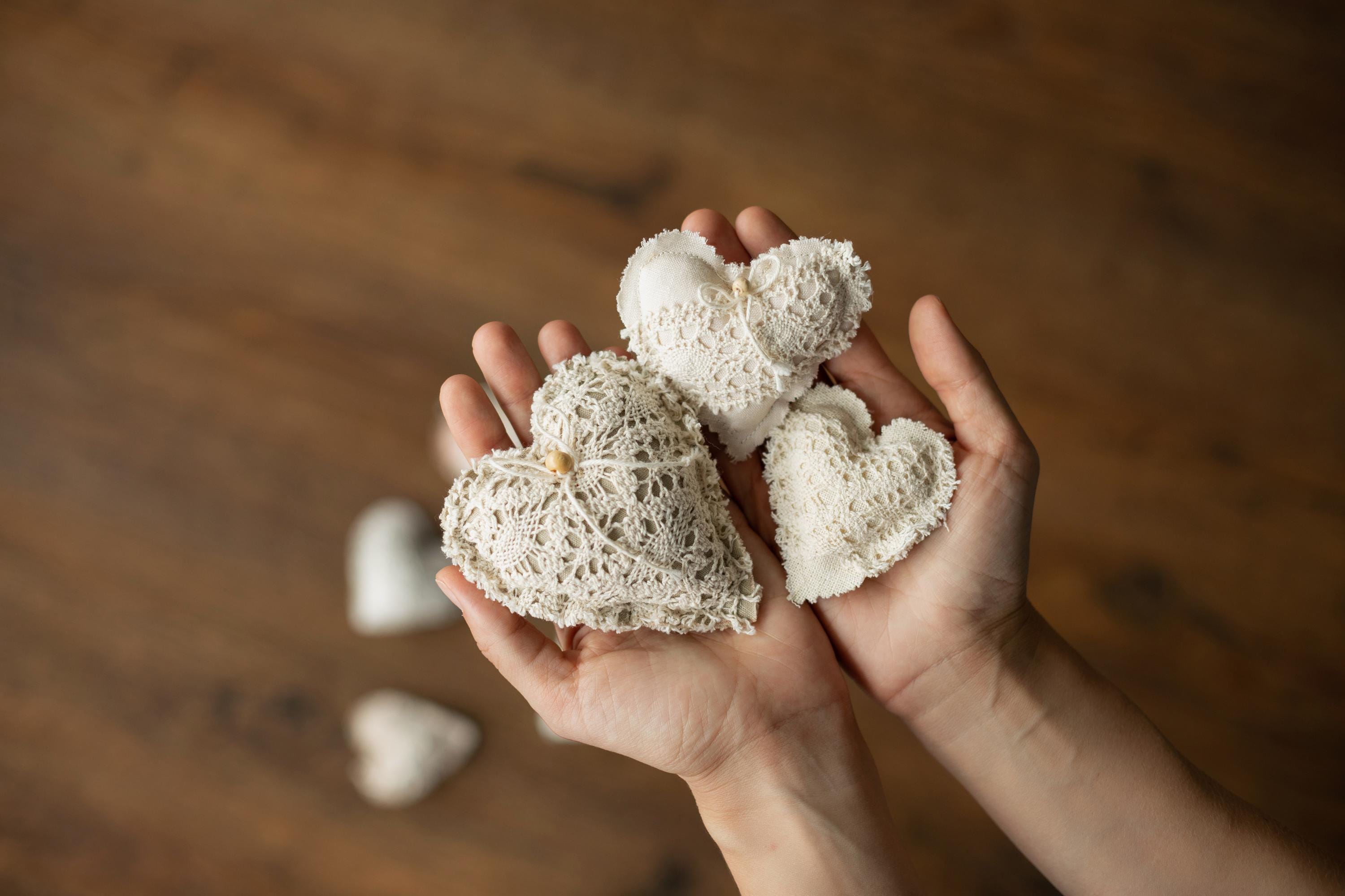 Boho Linen Small Heart Decoration Photo Props, Newborn Photography Props Set, Newborn Heart Photo Props, Baby Heart Toys, Linen Heart Decor