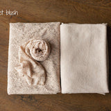 Floral lace wrap and beanbag backdrop – newborn photography prop