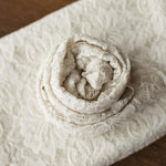 Floral lace wrap and beanbag backdrop – newborn photography prop