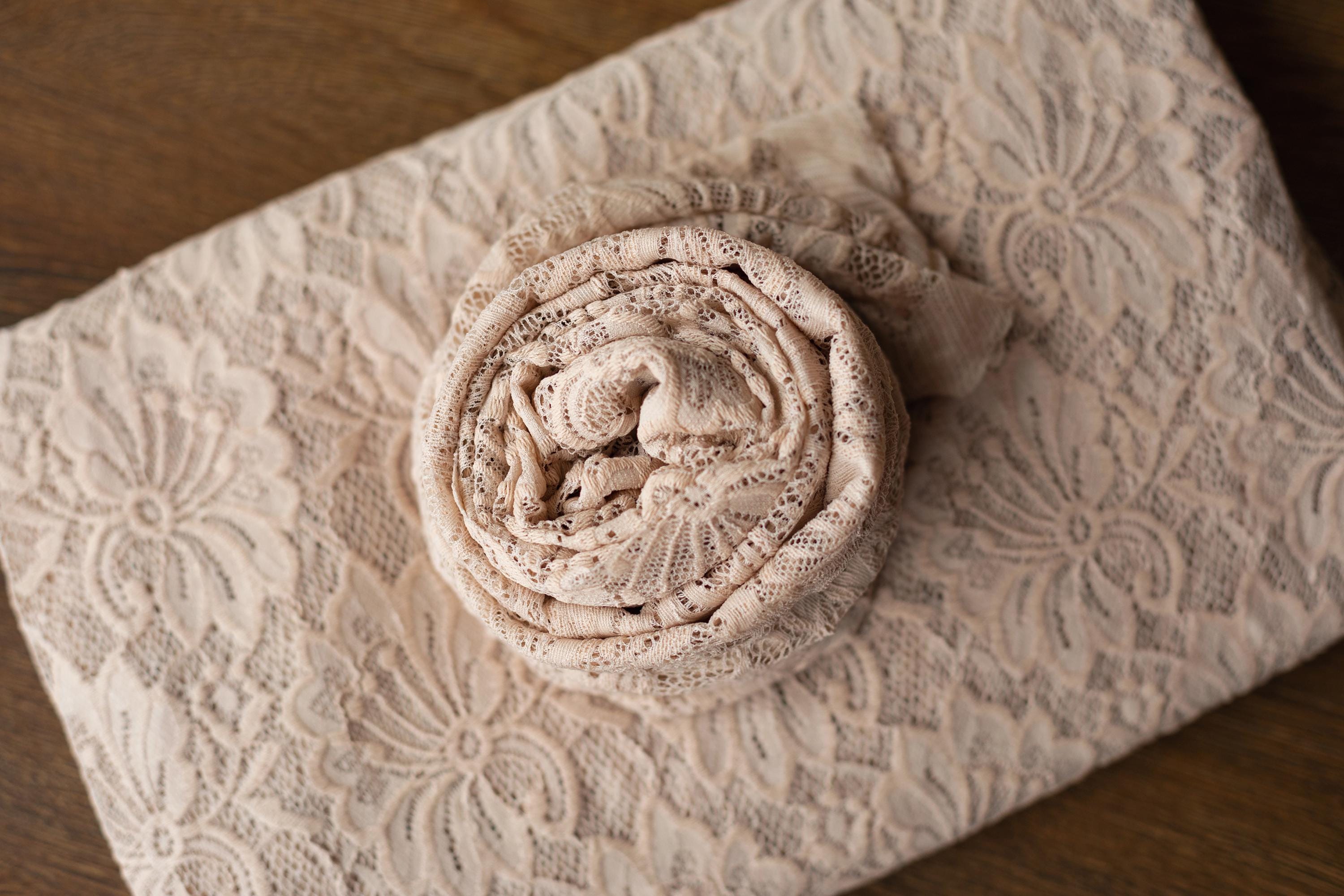 Floral lace wrap and beanbag backdrop – newborn photography prop