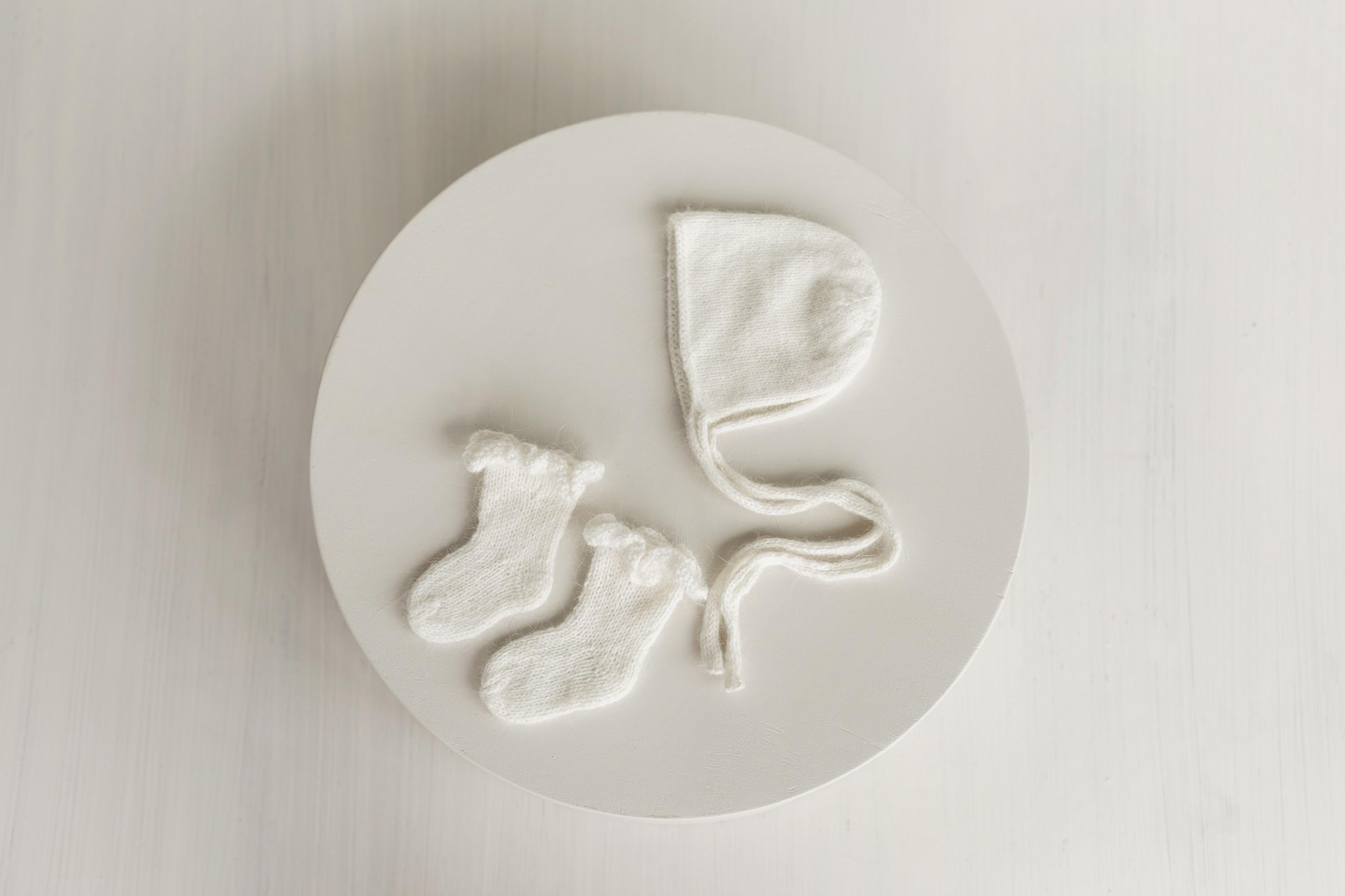 Angora Wool Baby Stockings – Knit Socks for Newborn Girls in Different Designs