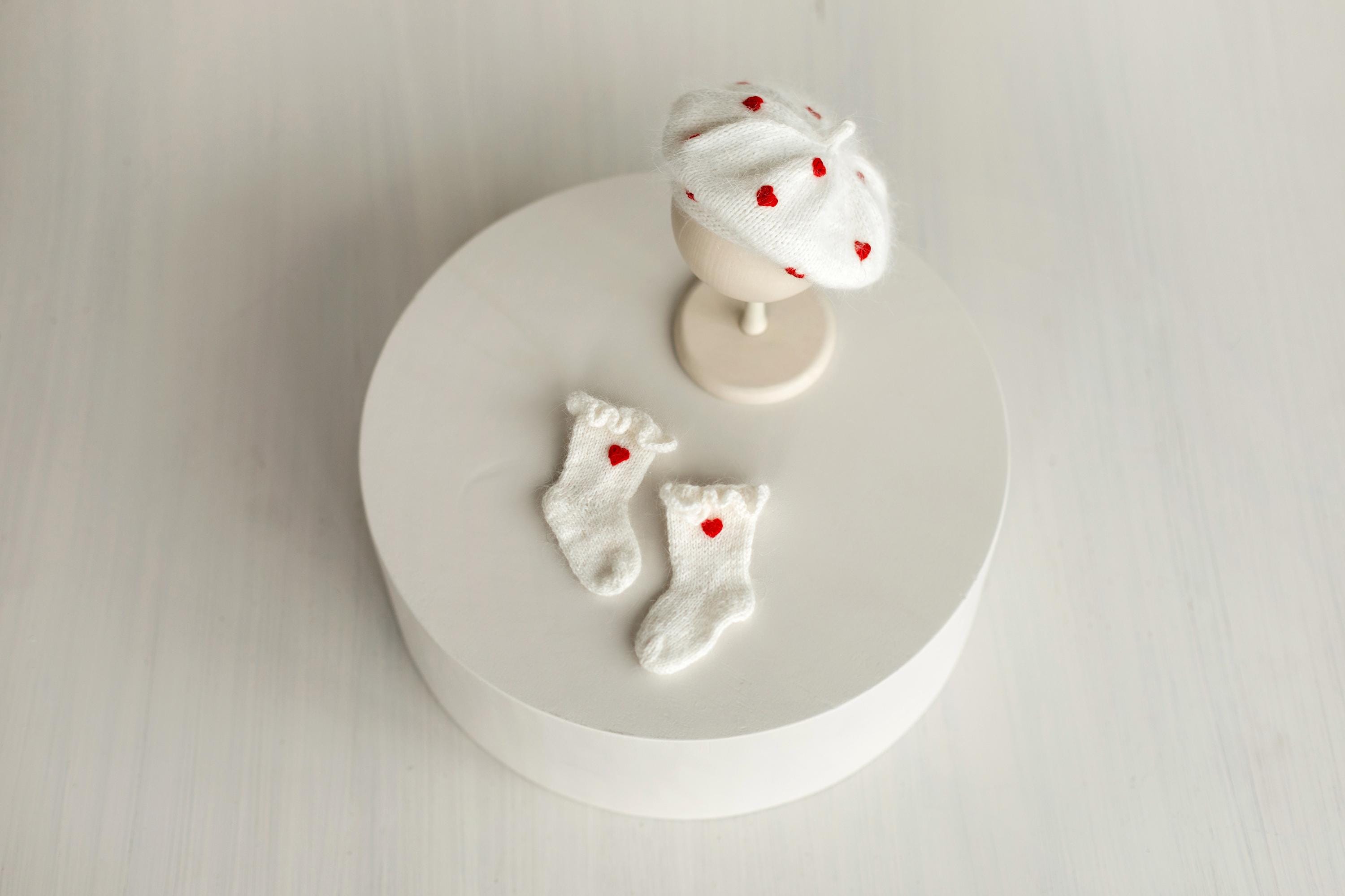 Angora Wool Baby Stockings – Knit Socks for Newborn Girls in Different Designs