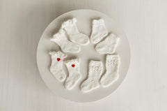 Angora Wool Baby Stockings – Knit Socks for Newborn Girls in Different Designs