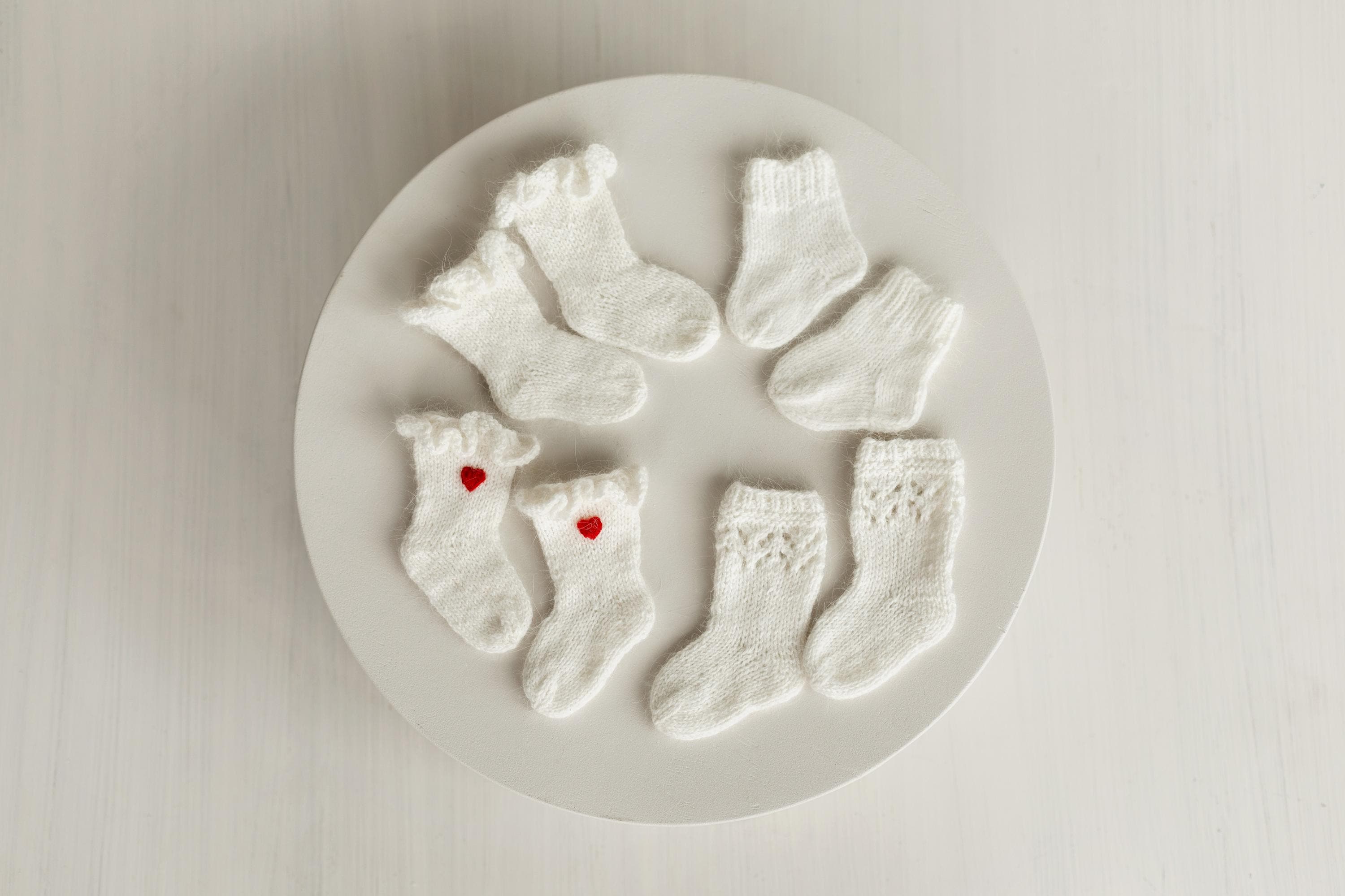 Angora Wool Baby Stockings – Knit Socks for Newborn Girls in Different Designs