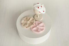 Angora Wool Baby Girl Beret Hat with Hearts – Valentine’s Day Outfit, Newborn Photography Prop