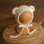 Newborn Teddy Bear Hat and Knitted Wrap Set, Newborn Knitted Outfit,Newborn Photography Props,Newborn Knitted Wrap,Newborn Bear Hat Prop