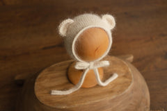 Newborn Teddy Bear Hat and Knitted Wrap Set, Newborn Knitted Outfit,Newborn Photography Props,Newborn Knitted Wrap,Newborn Bear Hat Prop