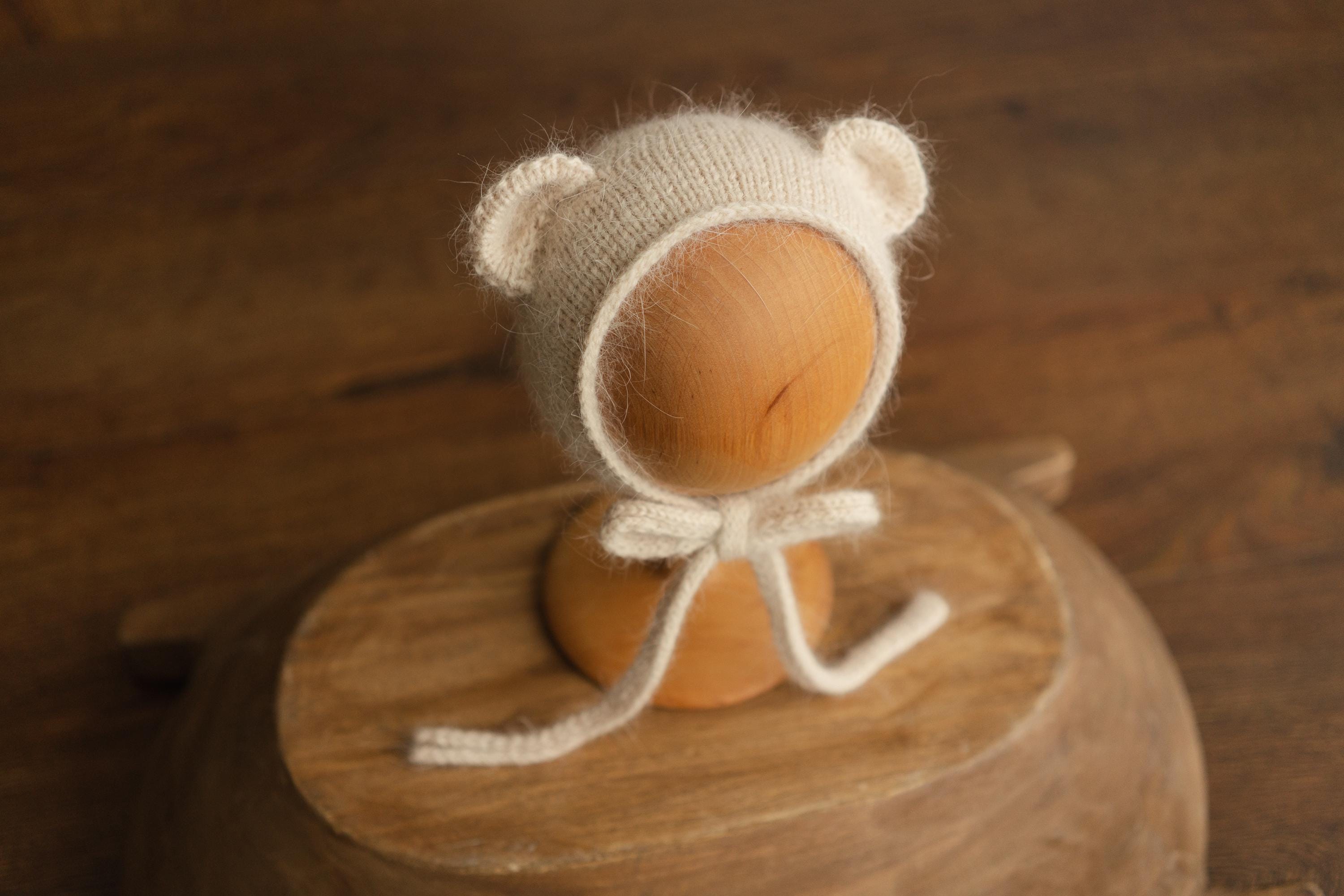 Newborn Teddy Bear Hat and Knitted Wrap Set, Newborn Knitted Outfit,Newborn Photography Props,Newborn Knitted Wrap,Newborn Bear Hat Prop