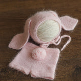 Angora Wool Knitted Baby Shorts with Bunny Tail – Newborn Rabbit Outfit Prop