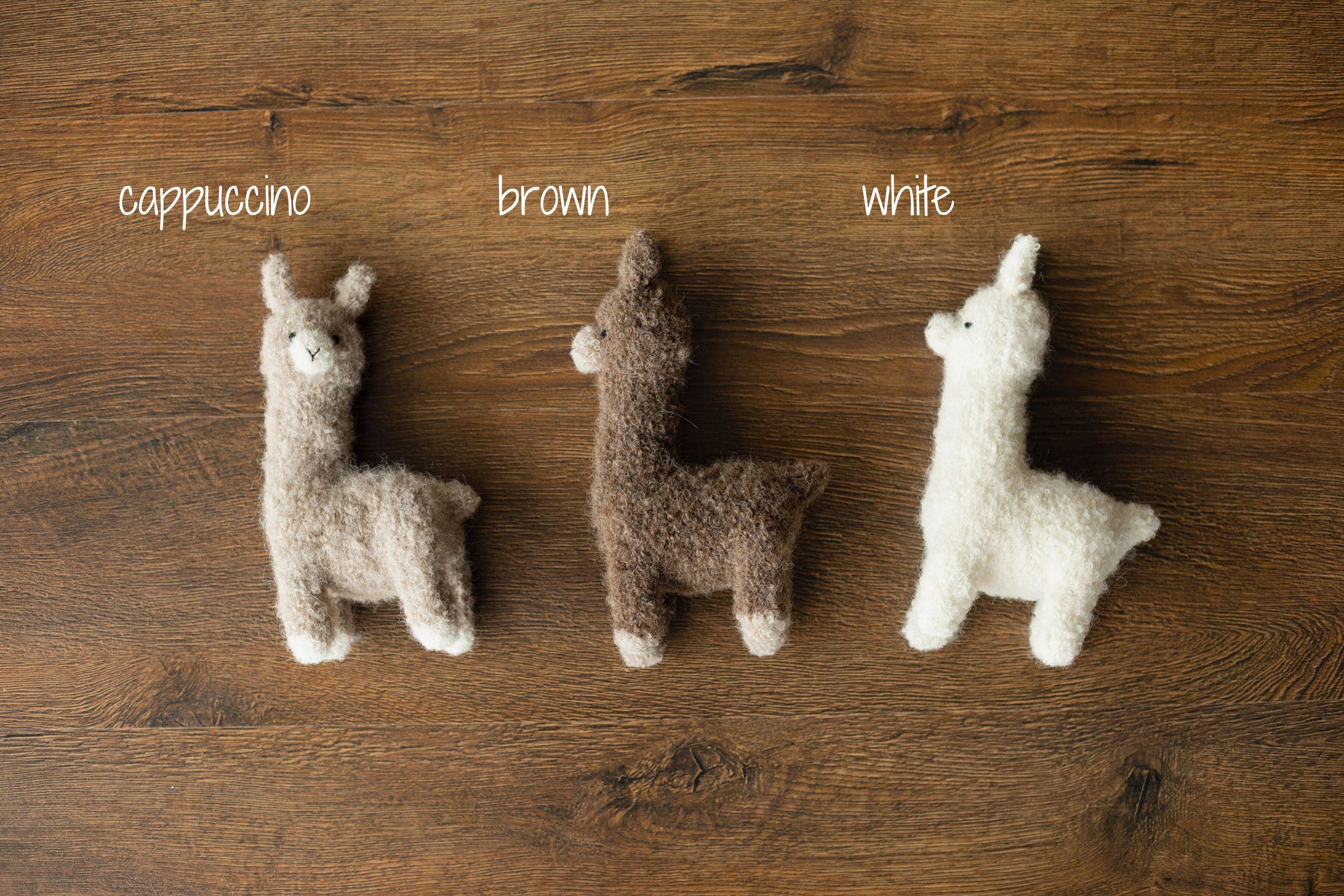 Boucle Knit Alpaca Toy: Soft Handmade Plush for Newborn Photography and Baby Gifts, Newborn Alpaca Toy Baby Shower Gift, Llama Toy for Kids