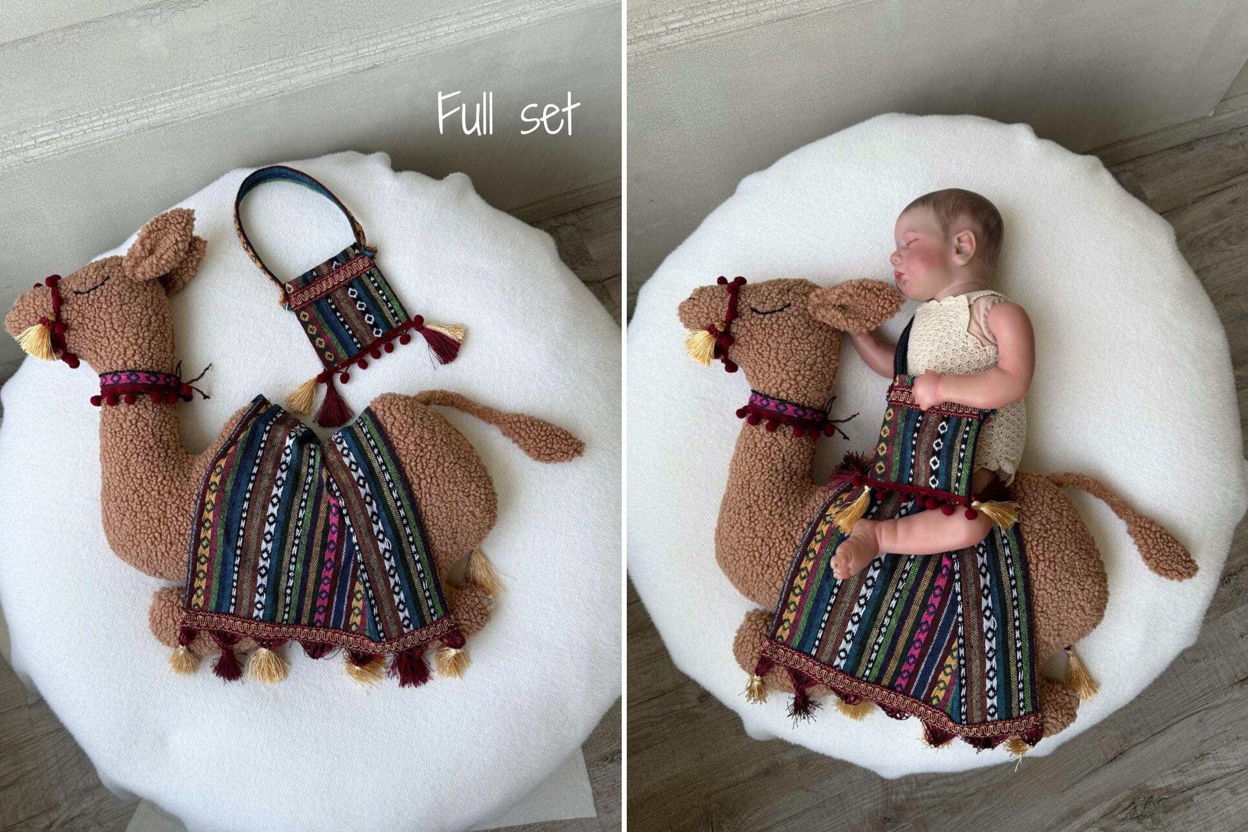 Camel Posing Pillow Toy for Newborn Photography or Nursery Decor