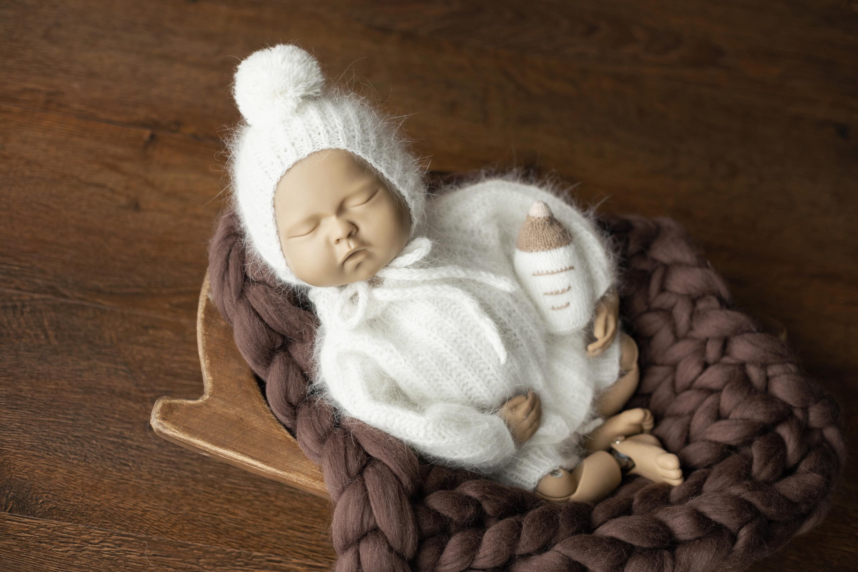 Mink Wool Oversized Baby Sweater for Newborn Photography Prop, Newborn Pullover Knitted Sweater, Newborn Knit Outfit, Newborn Photo Outfit