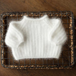 Mink Wool Oversized Baby Sweater for Newborn Photography Prop, Newborn Pullover Knitted Sweater, Newborn Knit Outfit, Newborn Photo Outfit