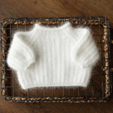 Mink Wool Oversized Baby Sweater for Newborn Photography Prop, Newborn Pullover Knitted Sweater, Newborn Knit Outfit, Newborn Photo Outfit