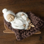 Mink Wool Oversized Baby Sweater for Newborn Photography Prop, Newborn Pullover Knitted Sweater, Newborn Knit Outfit, Newborn Photo Outfit
