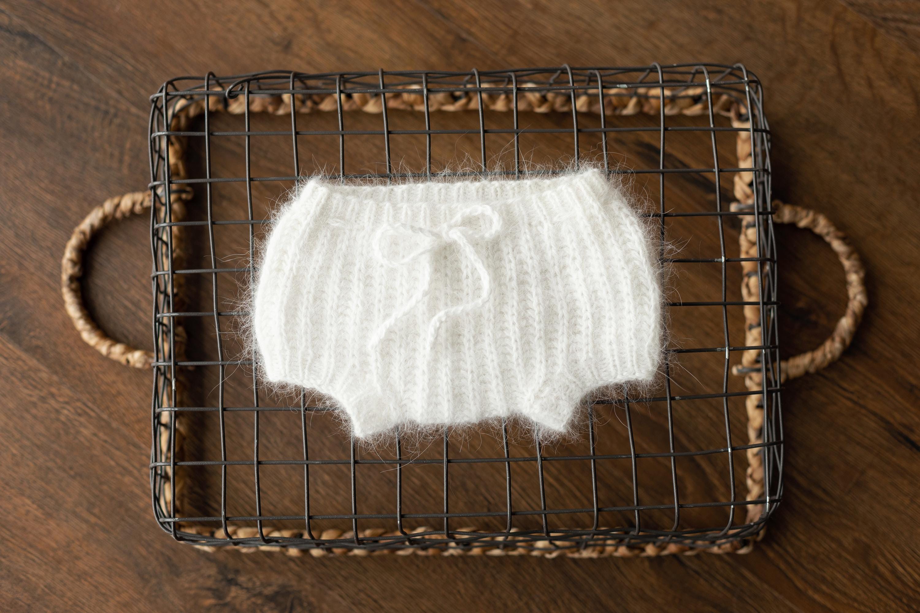 Angora Wool Baby Knitted Bloomers for Newborn Photography Prop, Newborn Diaper Cover Photo Props, Newborn Knit Outfit, Newborn Photo Outfit