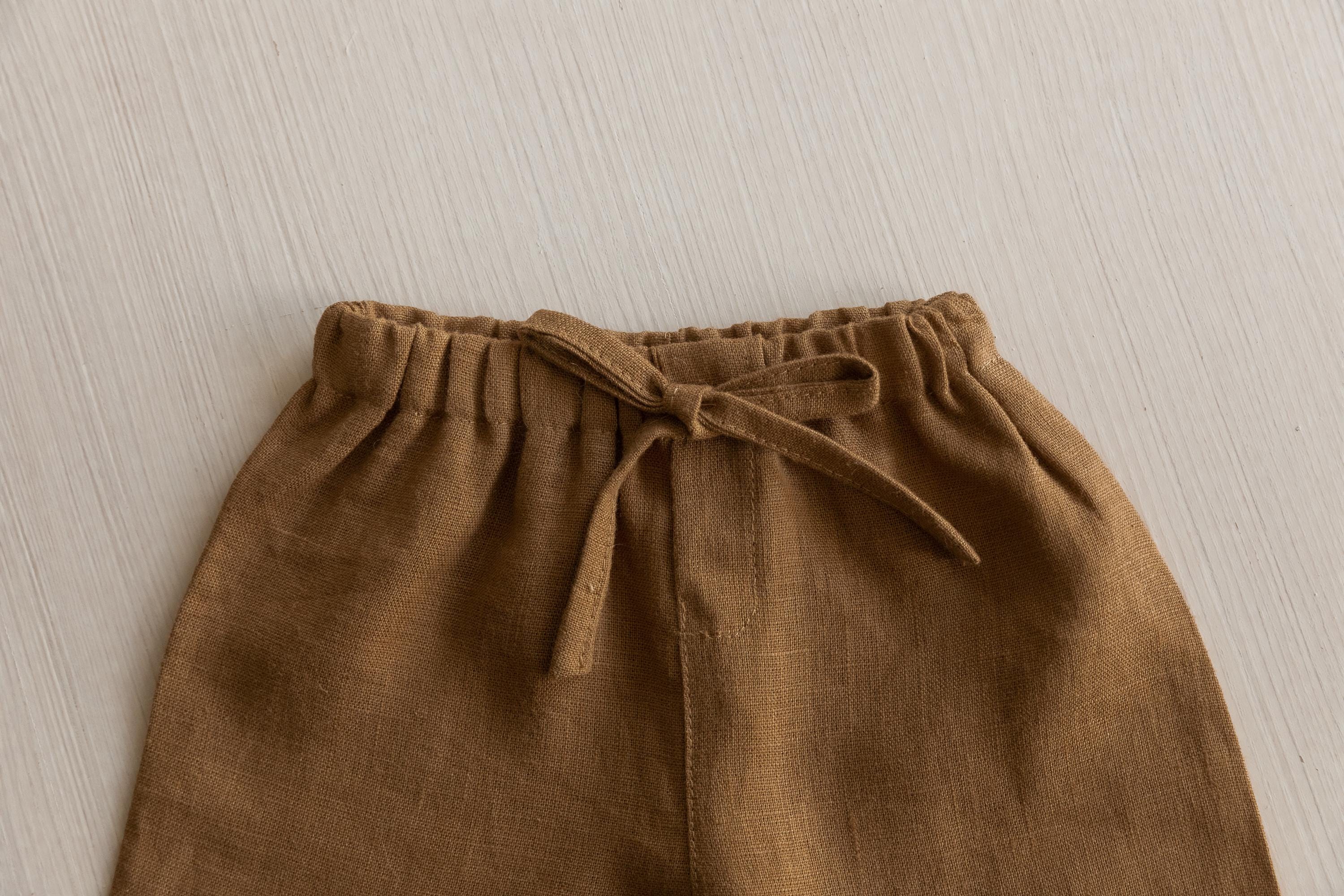 Linen Baby Pants Newborn Photography Outfit and Coming Home Clothing