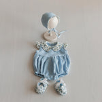 Linen Baby Girl Shoes with Delicate Lace Bow: Newborn Coming Home Outfit, Baptism & Photography Props