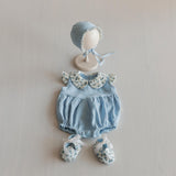 Linen Baby Girl Shoes with Delicate Lace Bow: Newborn Coming Home Outfit, Baptism & Photography Props