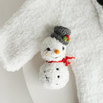 Knitted Baby Snowman Outfit with Snowman Toy – Christmas Newborn Photography Prop