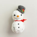 Knitted Baby Snowman Outfit with Snowman Toy – Christmas Newborn Photography Prop