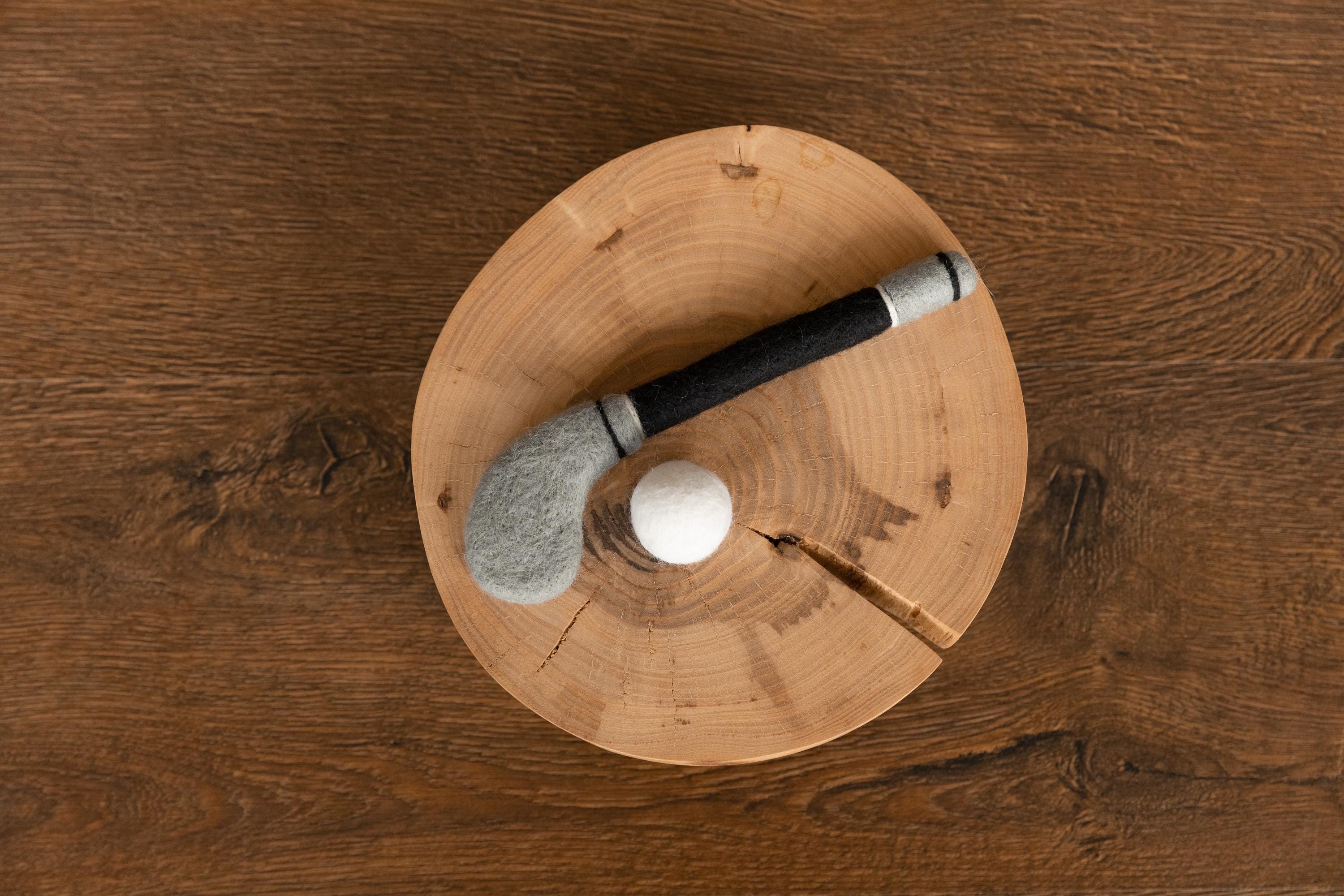 Felt Newborn Sports Toys: Tennis Racket and Golf Club with Balls for Baby Photoshoots and Shower Gifts