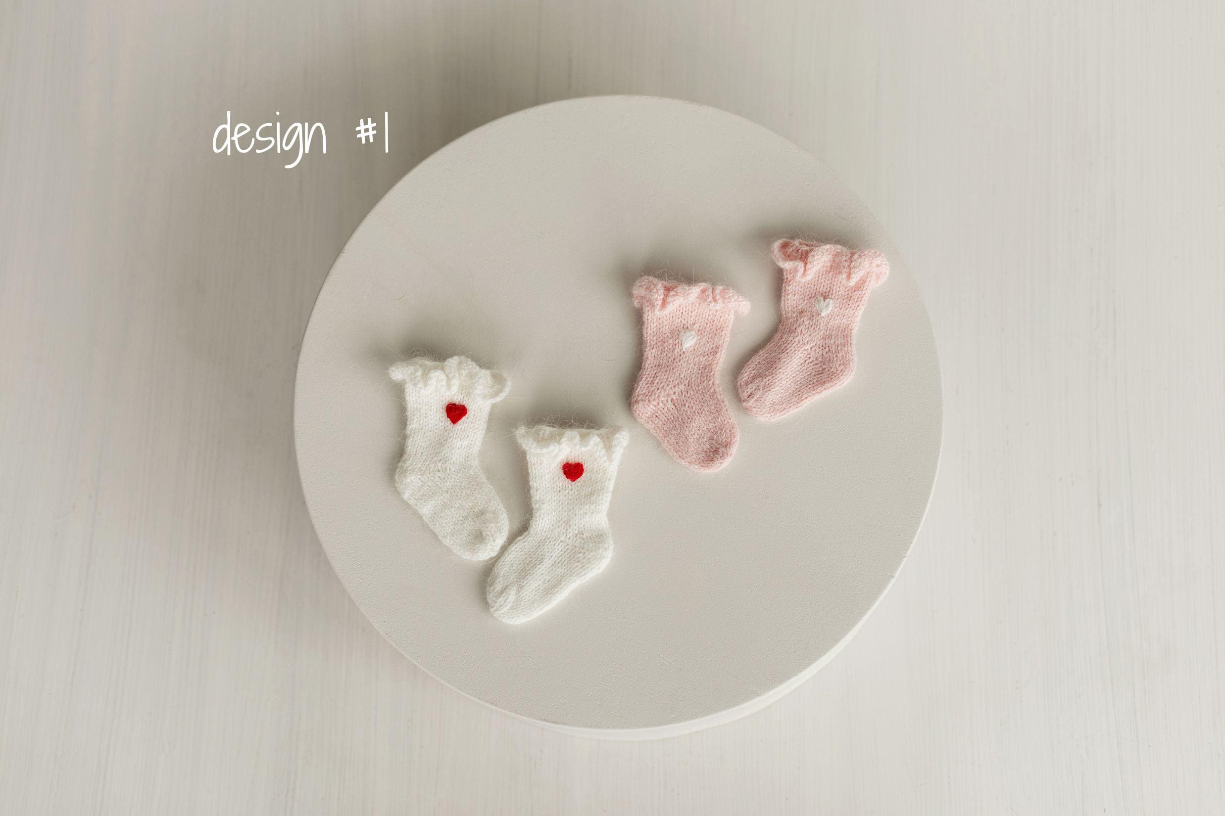 Angora Wool Baby Stockings – Knit Socks for Newborn Girls in Different Designs