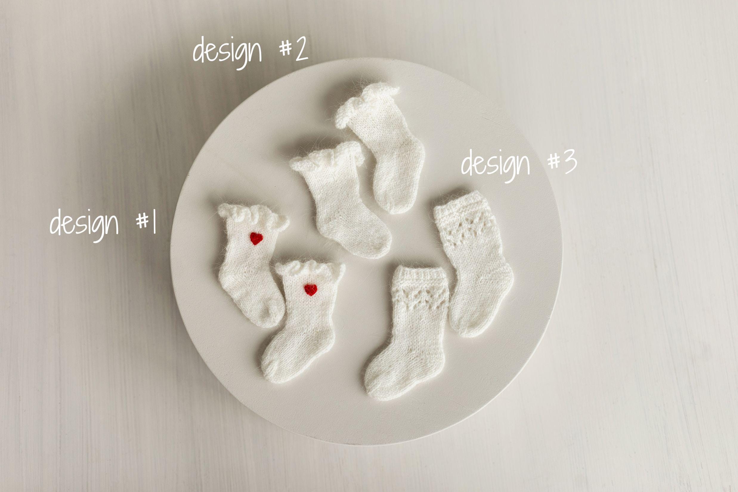 Angora Wool Baby Stockings – Knit Socks for Newborn Girls in Different Designs