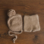 Newborn Knit Teddy Bear Outfit with Toy, Newborn Knitted Outfit, Newborn Bear Hat, Newborn Photography Props Set, Newborn Teddy Bear Outfit