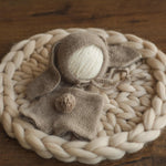 Angora Wool Knitted Baby Shorts with Bunny Tail – Newborn Rabbit Outfit Prop