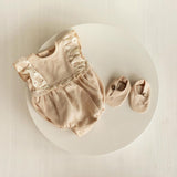 Unisex Baby Linen Shoes Newborn Coming Home Outfit, Baptism & Photography Props