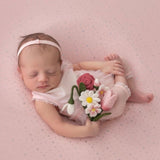 Newborn Felted Flowers Photo Toy, Needle Felted Mini Flowers, Newborn Felted Props for Girl, Newborn Photography Props, Felt Flower Decor