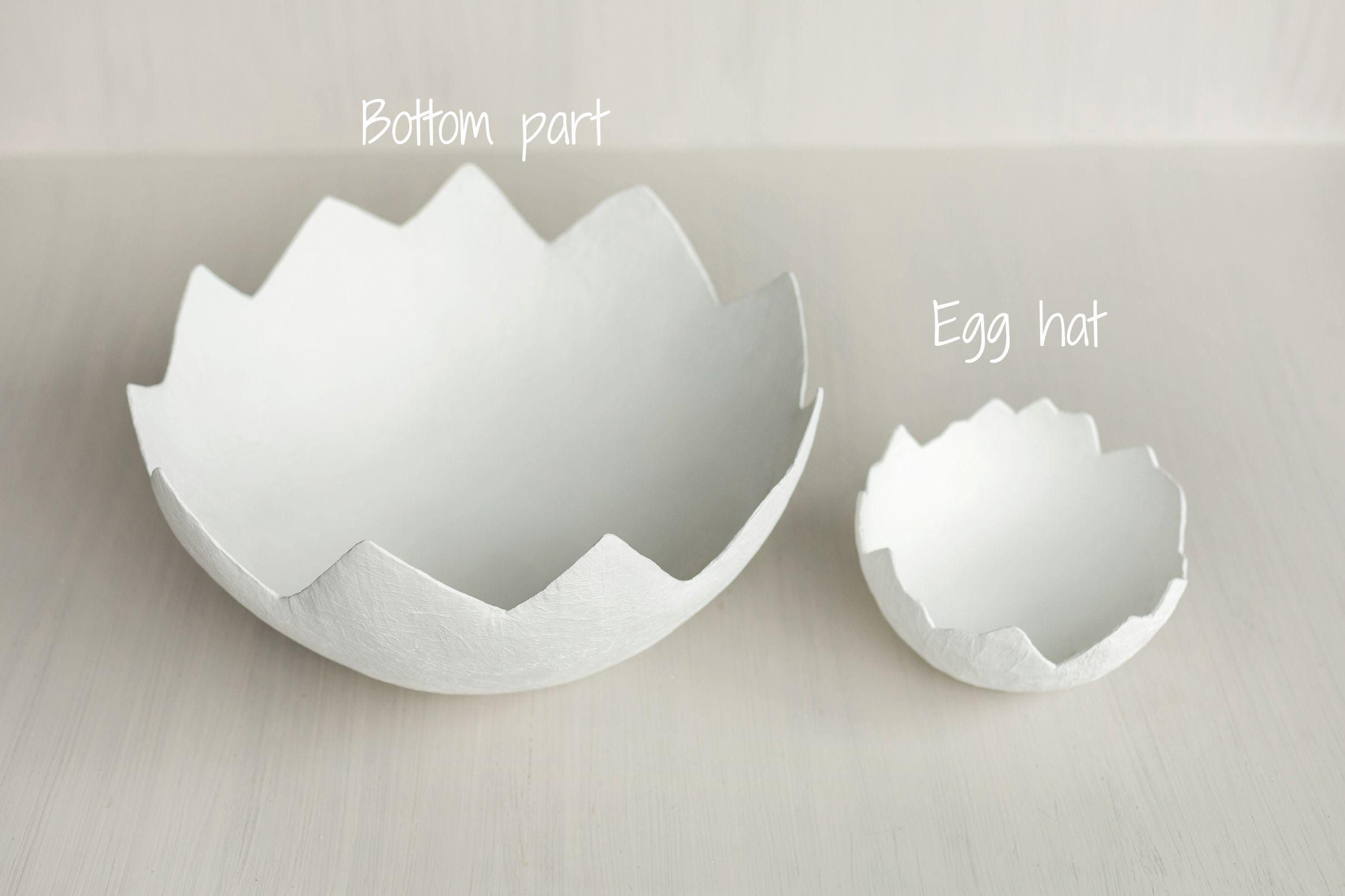 Baby Egg Costume for Sitter Photo Shoots: Easter Outfit with Hat and Egg Shell Photography Prop