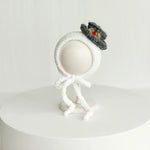 Knitted Baby Snowman Outfit with Snowman Toy – Christmas Newborn Photography Prop