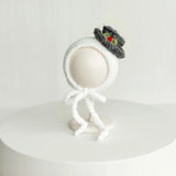 Knitted Baby Snowman Outfit with Snowman Toy – Christmas Newborn Photography Prop