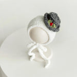 Knitted Baby Snowman Outfit with Snowman Toy – Christmas Newborn Photography Prop
