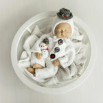 Knitted Baby Snowman Outfit with Snowman Toy – Christmas Newborn Photography Prop