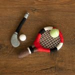 Felt Newborn Sports Toys: Tennis Racket and Golf Club with Balls for Baby Photoshoots and Shower Gifts