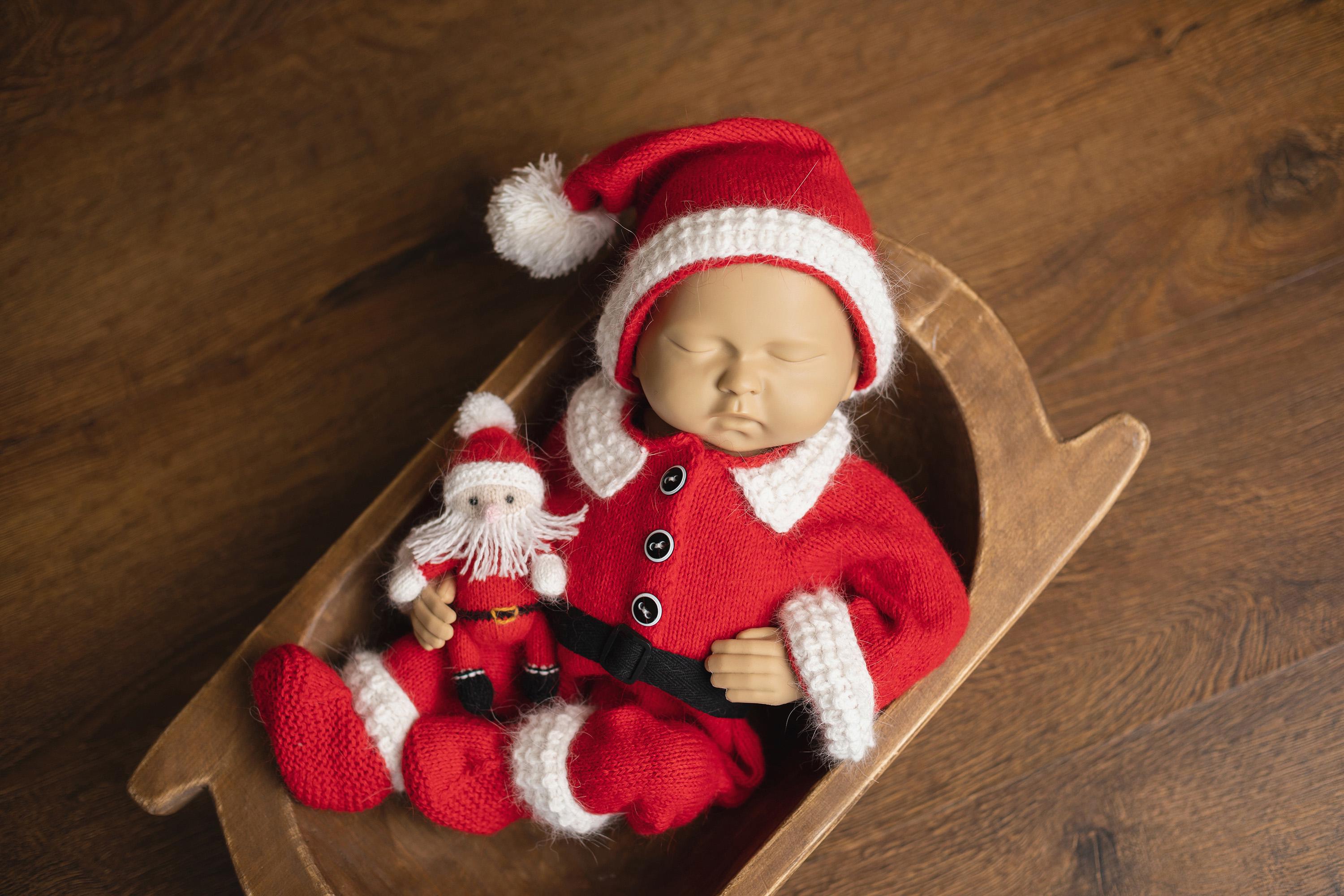 Newborn Santa Claus Outfit, Newborn Christmas Outfit, Knitted Newborn Santa Hat, Newborn Knitted Outfit, Christmas Newborn Photography Props